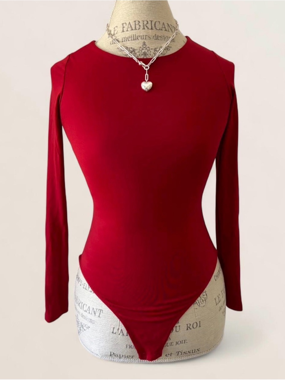 Babaton Long Sleeve Scarlet Red Bodysuit - Size XXS